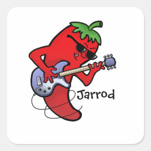 Sticker Carré Red Hot Chili Rocker