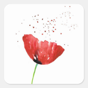 Sticker Carré Red Poppy
