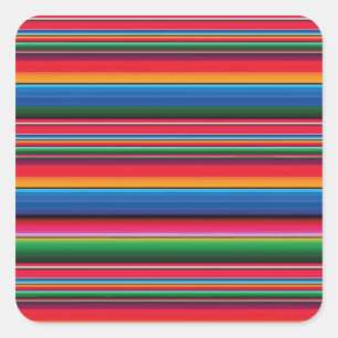 Sticker Carré Red Serape Saltillo couverture mexicaine tradition
