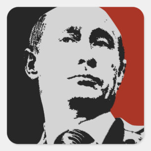 Sticker Carré Red Vladimir Poutine