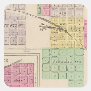 Sticker Carré Reece, Fall River, Hamilton et Climax, Kansas