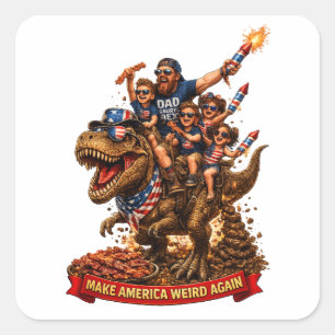 Sticker Carré Refaire l'Amérique Bizarre à Nouveau Famille