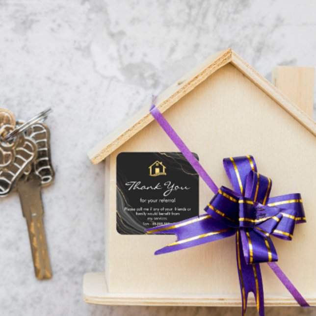 Sticker Carré Référence Merci immobilier business Carré Squ (Créateur téléchargé)