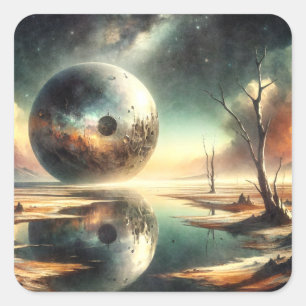 Sticker Carré Réflexions sur le chaos