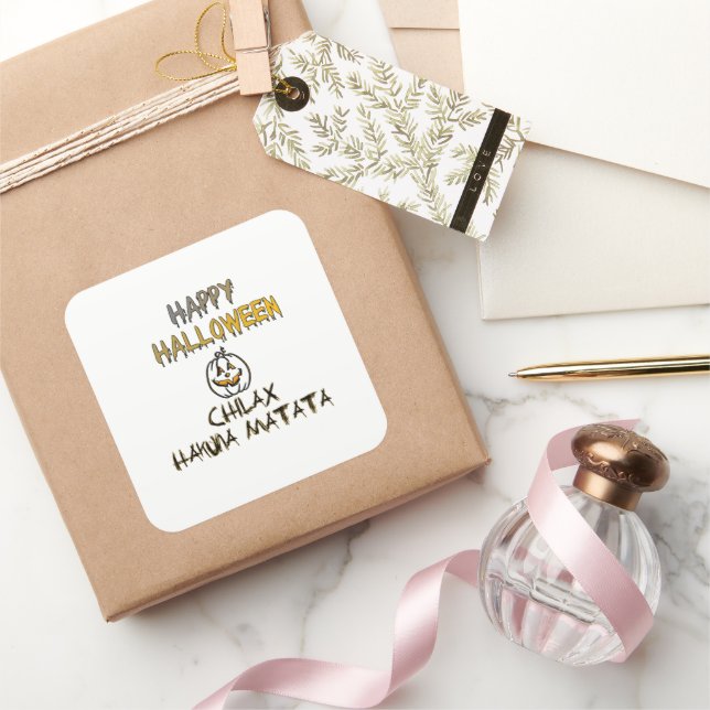 Sticker Carré Refroidissez et détendez-vous Happy Halloween Coll (Cadeaux)