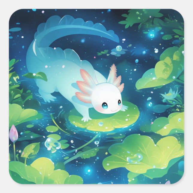 Sticker Carré Refuge de l'Étang des Axolotls (Devant)