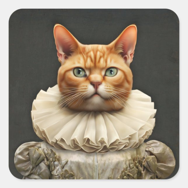 Sticker Carré Regal Cat (Devant)
