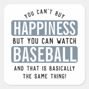 Sticker Carré Regarder le baseball est le bonheur Drôle Baseball