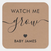 Regardez-moi Grow Sticker, Baby shower Plante Tag,