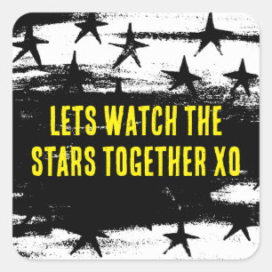Sticker Carré Regardons ensemble les étoiles Starry Night design