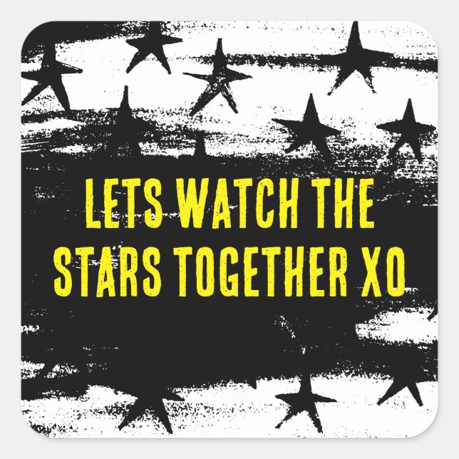 Sticker Carré Regardons ensemble les étoiles Starry Night design (Devant)