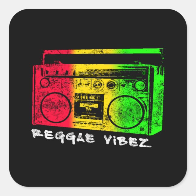 Sticker Carré Reggae Vibez (Devant)