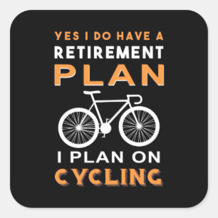 Sticker Carré Régime De Retraite I Plan Sur Le Cyclisme