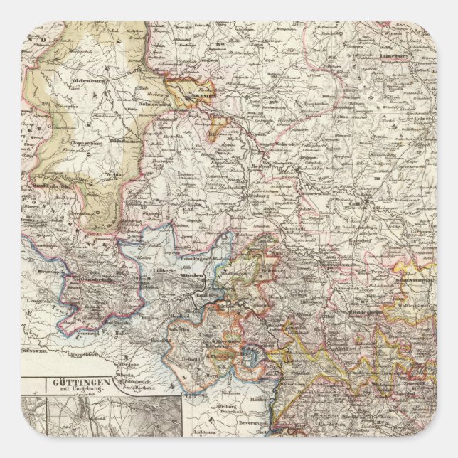 Sticker Carré Région de Hanovre en Allemagne (Devant)