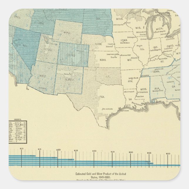 Sticker Carré Régions d'extraction d'or (Devant)