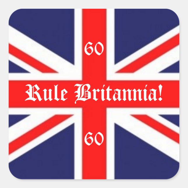 Sticker Carré Règle Britannia ! - Drapeau britannique+60 pour Ju (Devant)