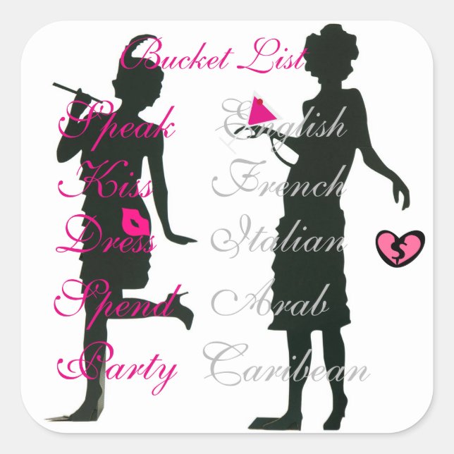 Sticker Carré Règles de liste de regroupements (Devant)