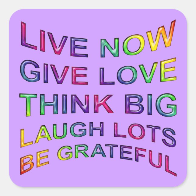 Sticker Carré Règles De Vie (Devant)