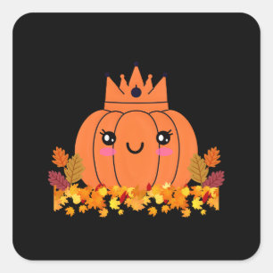 Sticker Carré Reine citrouille   Chemise Halloween esthétique Au