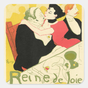 Sticker Carré Reine de Joie Toulouse Lautrec