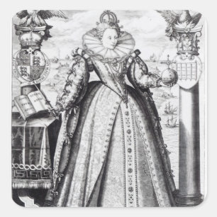 Sticker Carré Reine Elizabeth I 1596
