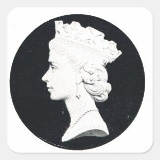 Sticker Carré Reine Elizabeth II, Vivat regina