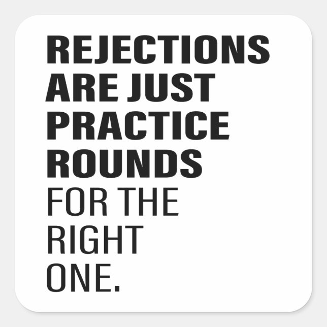 Sticker Carré Rejet Encouragement Mot Texte Art Rejet (Devant)