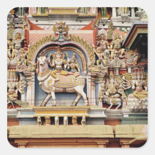 Sticker Carré Relief représentant Shiva et Parvati équitation