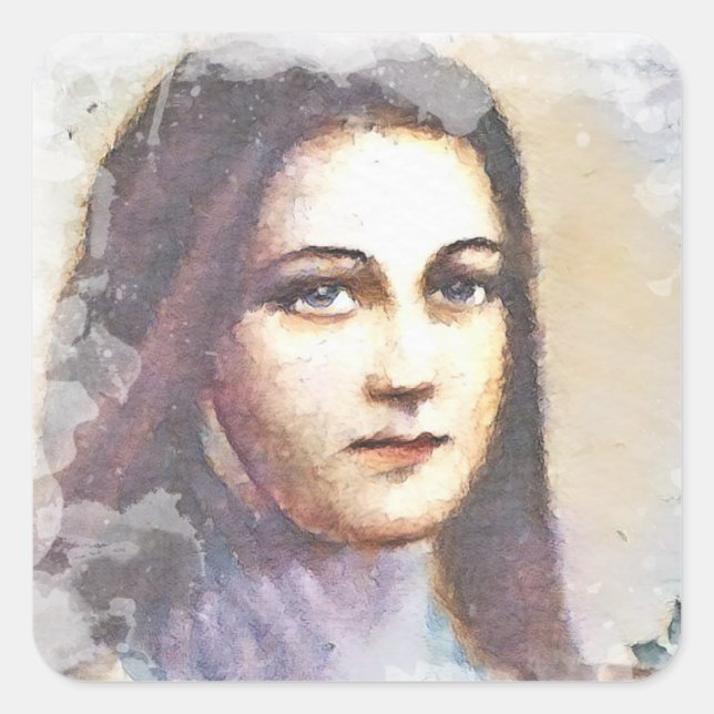 Sticker Carré Religieux vintage St. Therese Carmelite Nun (Devant)