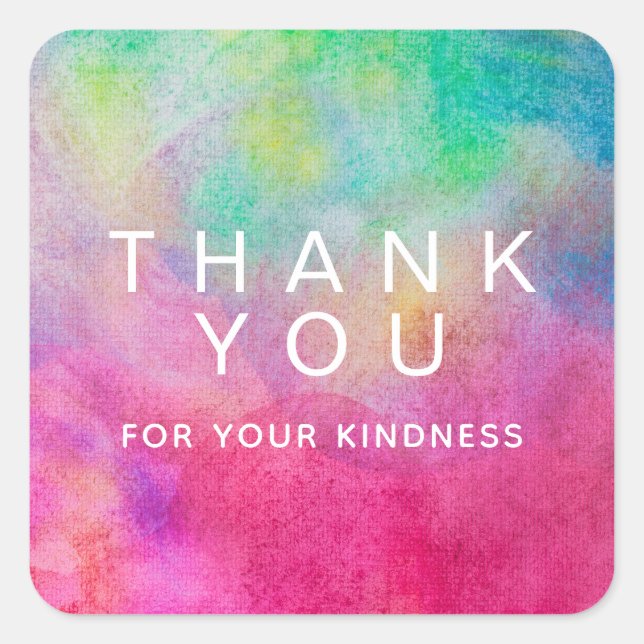 Sticker Carré Remerciement aquarelle lumineux pour votre gentill (Devant)