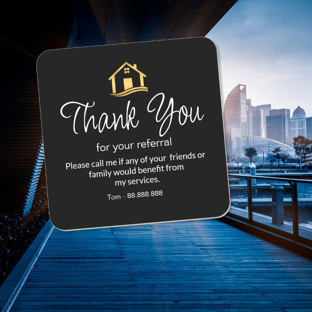 Sticker Carré Remerciement pour l'immobilier de référence entrep (Créateur téléchargé)