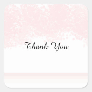 Sticker Carré Remerciement Rose Tendre