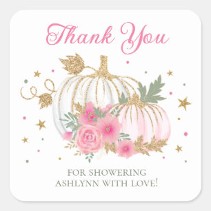 Sticker Carré Remerciements pour Baby Shower Jumeaux Petite Citr