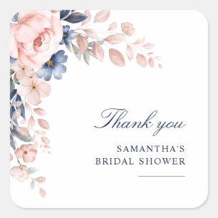 Sticker Carré Remerciements pour une Baby Shower de Mariage à l'