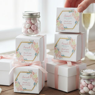 Sticker Carré Remerciements pour une Baby Shower Moderne sur le