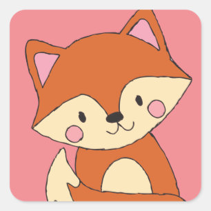 Sticker Carré Renard mou