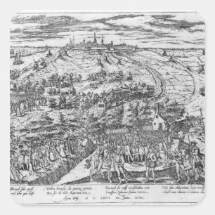 Sticker Carré Rencontre des protestants en plein air autour d'An