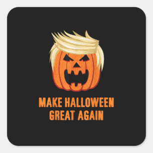 Sticker Carré Rendre Halloween grand encore drôle Trumpkin - Bas
