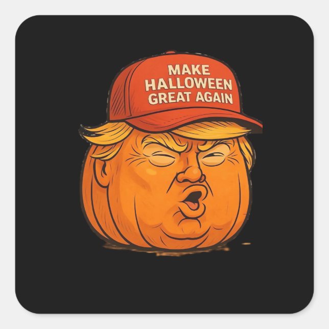Sticker Carré Rendre la grandeur d'Halloween - Drôle Trumpkin Sl (Devant)