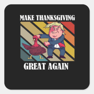 Sticker Carré Rendre Thanksgiving grand encore Trumpkin - Sloth 