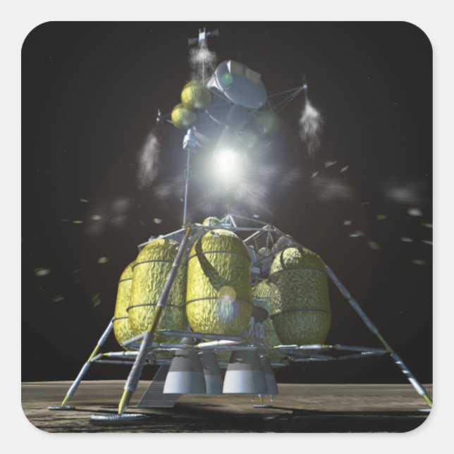 Sticker Carré Rendu d'artiste d'un nouveau vaisseau spatial à la (Devant)