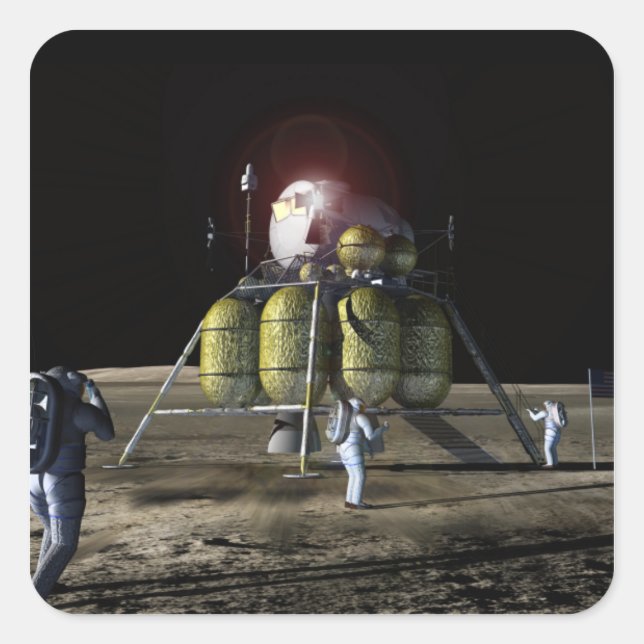 Sticker Carré Rendu d'artiste d'un nouveau vaisseau spatial à la (Devant)