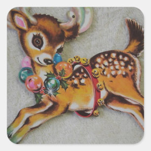 Sticker Carré Rennes de Noël 1950