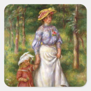 Sticker Carré Renoir : La promenade