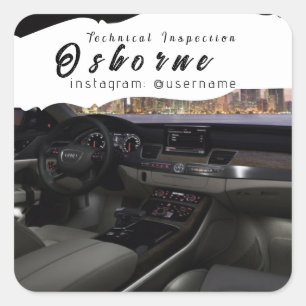 Sticker Carré Réparation technique des voitures de contrôle