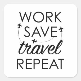 Sticker Carré Répétition de voyage d'économies de travail