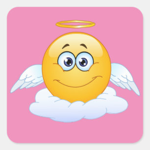 Sticker Carré Repose en paix Ciel Personnaliser Emoji Angel