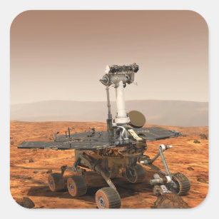 Sticker Carré Représentation artistique de Mars Rover