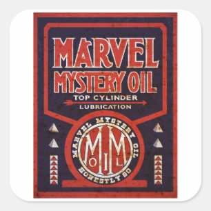 Sticker Carré Reproduction vintage rouillée de signe d'huile