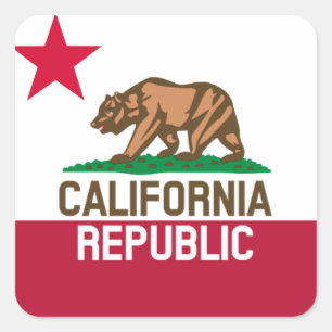 Sticker Carré RÉPUBLIQUE DE CALIFORNIE Drapeau Drapeau Drapeau D